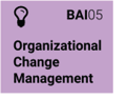 Icon for process 'BAI05 Organizational Change Management'.