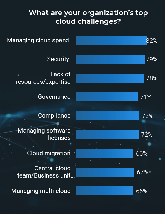 Organization's top cloud challenges.