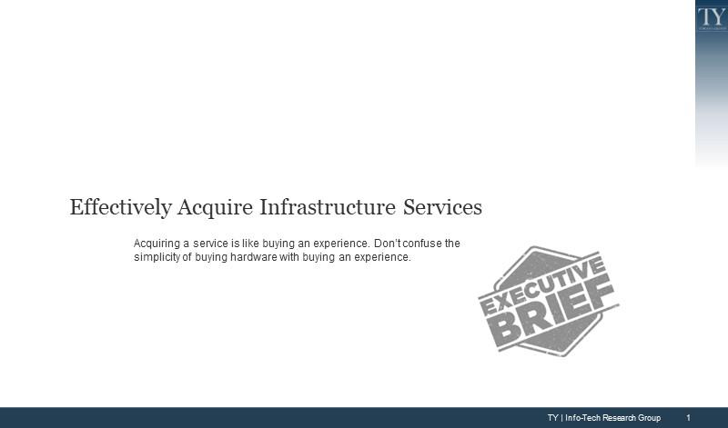 Effectively Acquire Infrastructure Services