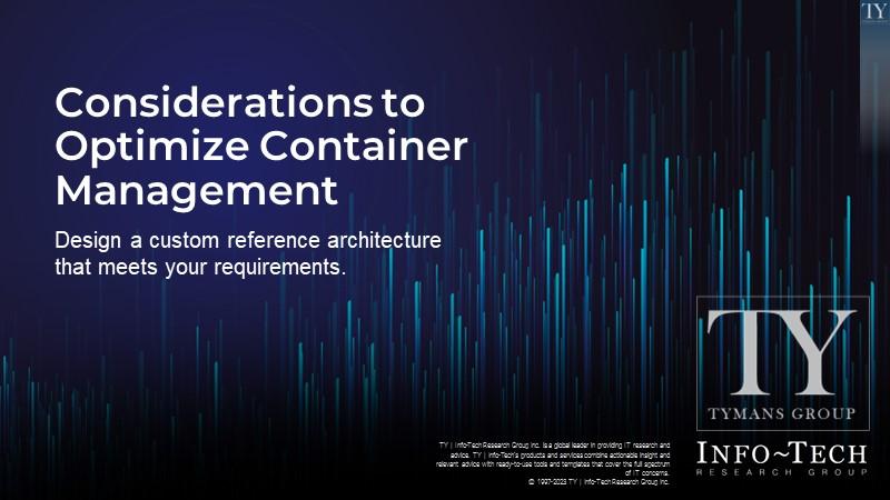 Considerations to Optimize Container Management