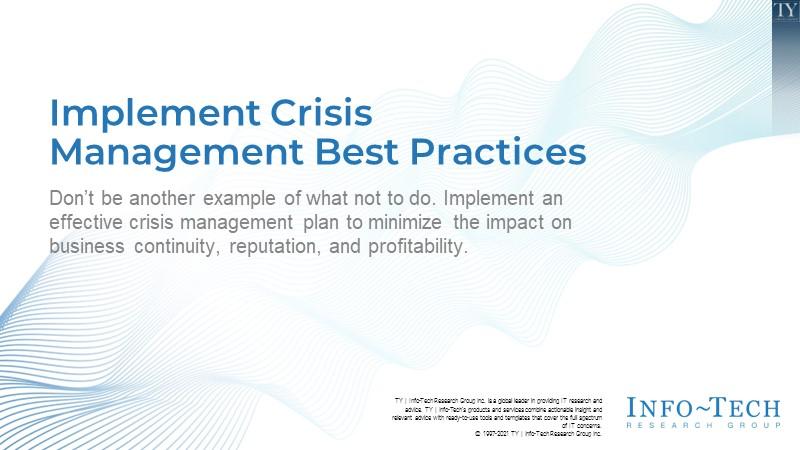 Implement Crisis Management Best Practices