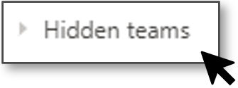 Screenshot of a button that says 'Hidden teams'.