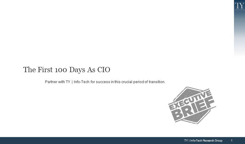 The First 100 Days As CIO