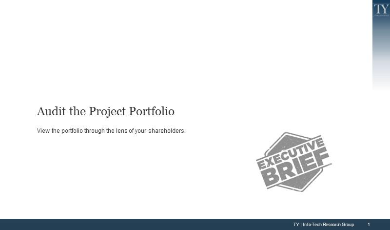Audit the Project Portfolio