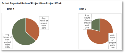 The image is a screenshot from tab 6 of the Time Audit Workbook. The image shows two pie charts. 