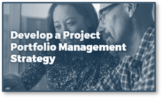 A screenshot of Info-Tech's blueprint Develop a Project Portfolio Management Strategy is shown. 