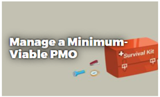 A screenshot of Info-Tech's Manage a Minimum Viable PMO blueprint is shown.
