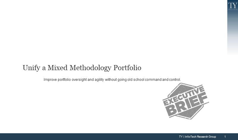 Unify a Mixed Methodology Portfolio