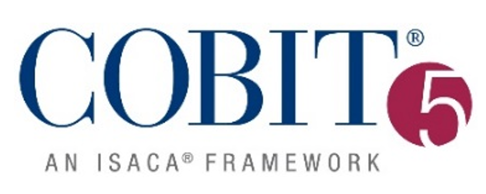 Logo for 'COBIT 5 an ISACA Framework'.