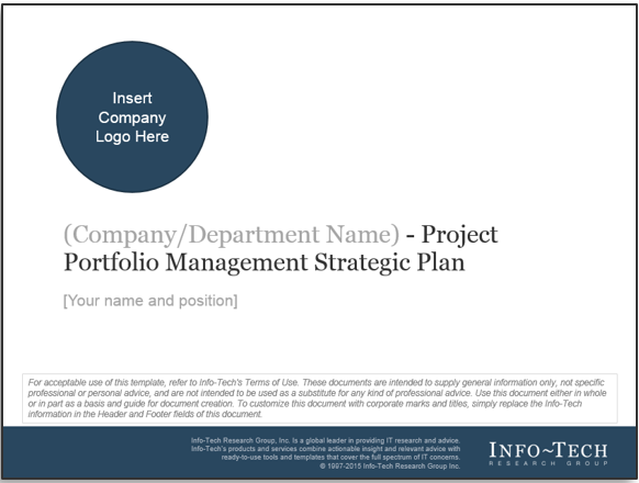 Sample of Info-Tech's 'PPM Strategic Plan Template.' 