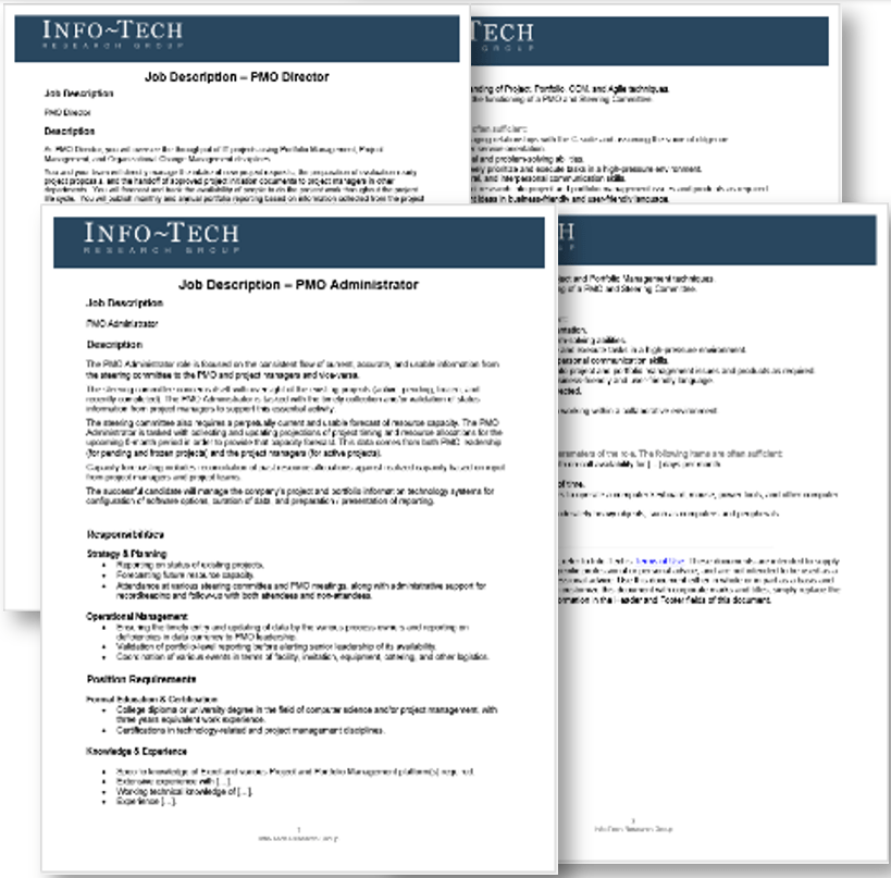 Sample of the Sample Job Descriptions deliverable.