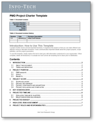 Sample of the PMO Project Charter Template.