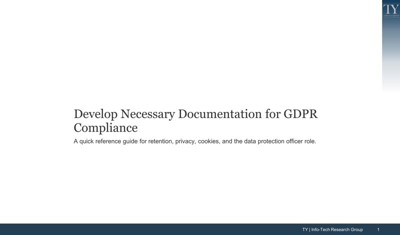 Develop Necessary Documentation for GDPR Compliance
