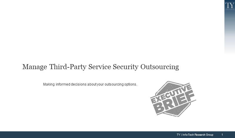 Manage Third-Party Service Security Outsourcing