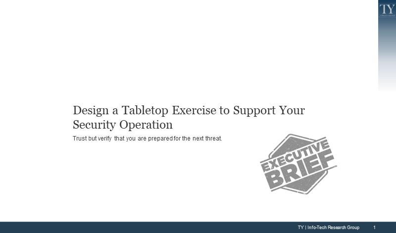 Design a Tabletop Exercise to Support Your Security Operation