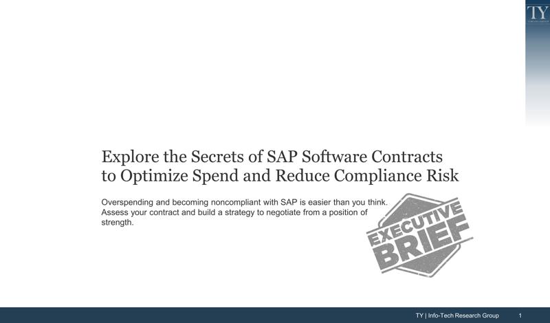 Explore the Secrets of SAP Software Contracts to Optimize Spend and Reduce Compliance Risk