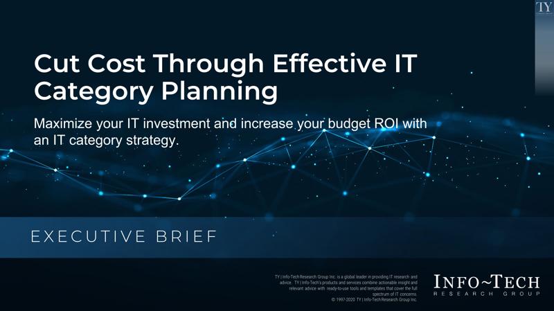 Cut Cost Through Effective IT Category Planning
