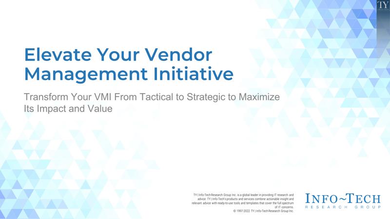 Elevate Your Vendor Management Initiative