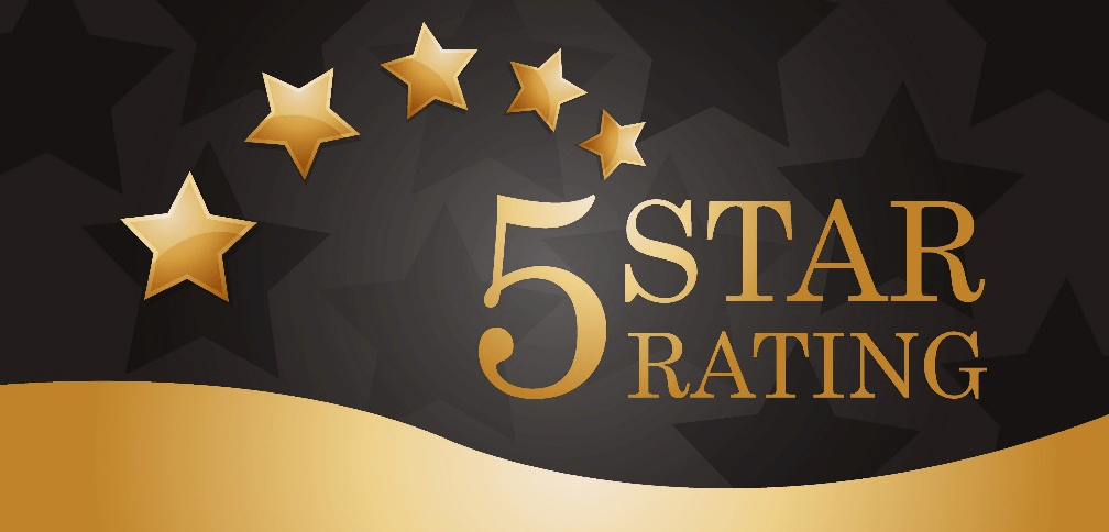 Sticker for a '5 Star Rating'.