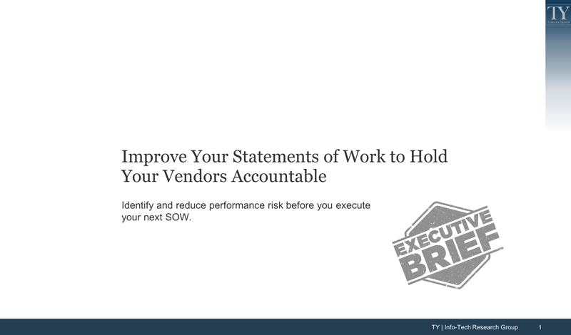 Improve Your Statements of Work to Hold Your Vendors Accountable