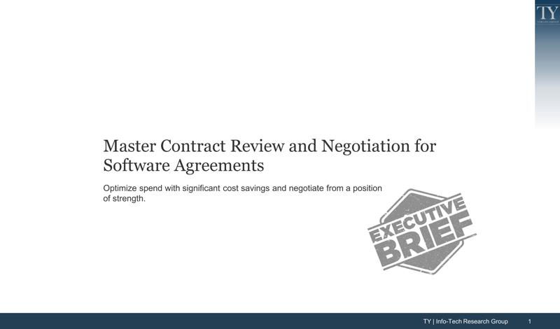 Master Contract Review and Negotiation for Software Agreements