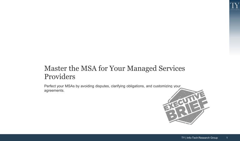 Master the MSA for Your Managed Services Providers