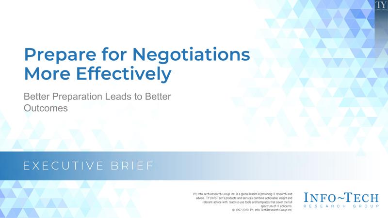 Prepare for Negotiations More Effectively