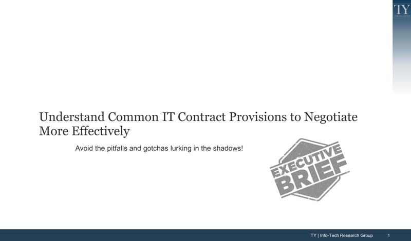Understand Common IT Contract Provisions to Negotiate More Effectively